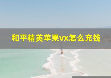 和平精英苹果vx怎么充钱