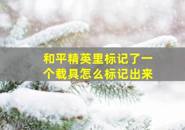 和平精英里标记了一个载具怎么标记出来