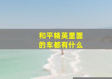 和平精英里面的车都有什么