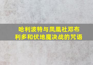 哈利波特与凤凰社邓布利多和伏地魔决战的咒语