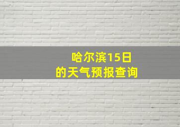 哈尔滨15日的天气预报查询