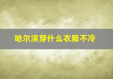 哈尔滨穿什么衣服不冷