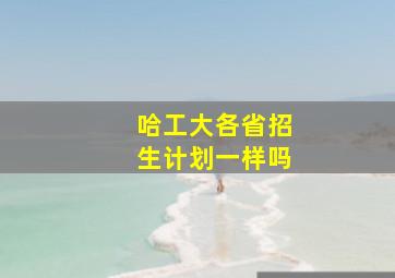 哈工大各省招生计划一样吗