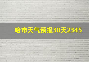 哈市天气预报30天2345