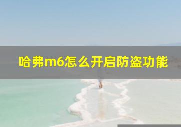 哈弗m6怎么开启防盗功能