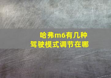 哈弗m6有几种驾驶模式调节在哪