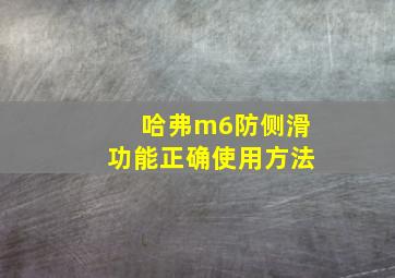 哈弗m6防侧滑功能正确使用方法