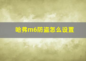 哈弗m6防盗怎么设置