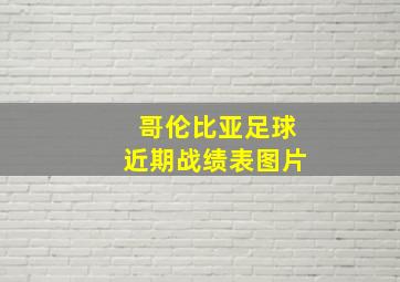 哥伦比亚足球近期战绩表图片