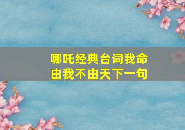 哪吒经典台词我命由我不由天下一句