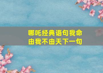 哪吒经典语句我命由我不由天下一句