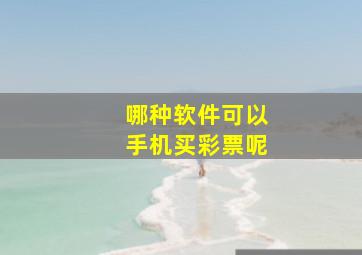 哪种软件可以手机买彩票呢