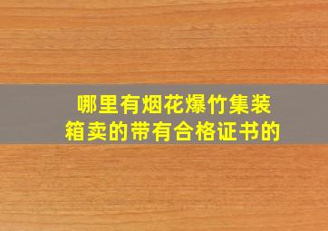 哪里有烟花爆竹集装箱卖的带有合格证书的