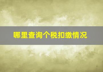 哪里查询个税扣缴情况