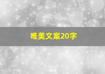 唯美文案20字