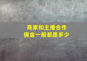 商家和主播合作佣金一般都是多少