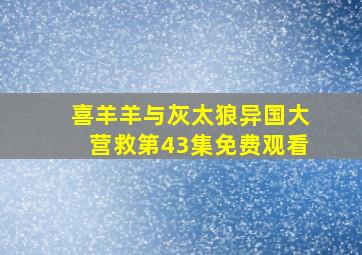 喜羊羊与灰太狼异国大营救第43集免费观看