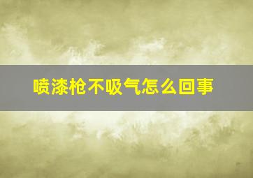 喷漆枪不吸气怎么回事