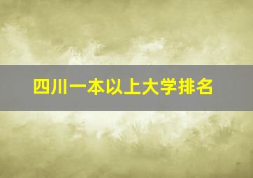 四川一本以上大学排名