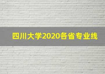 四川大学2020各省专业线