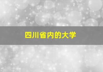 四川省内的大学