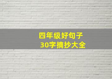 四年级好句子30字摘抄大全