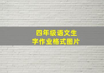 四年级语文生字作业格式图片