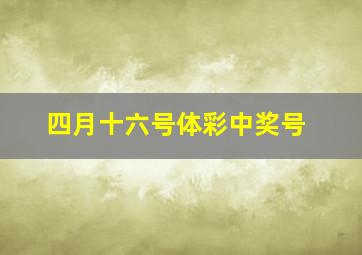 四月十六号体彩中奖号