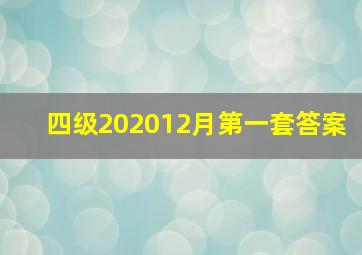 四级202012月第一套答案