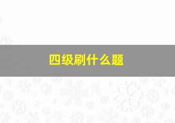 四级刷什么题