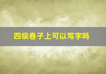 四级卷子上可以写字吗