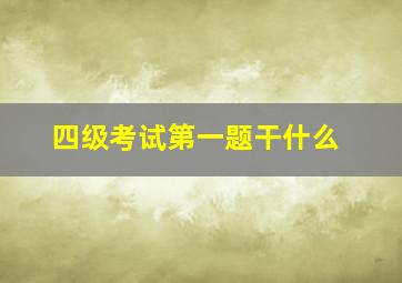 四级考试第一题干什么