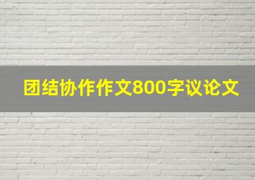 团结协作作文800字议论文