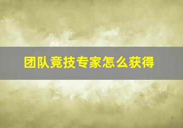 团队竞技专家怎么获得