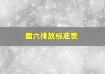 国六排放标准表