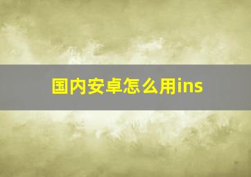 国内安卓怎么用ins