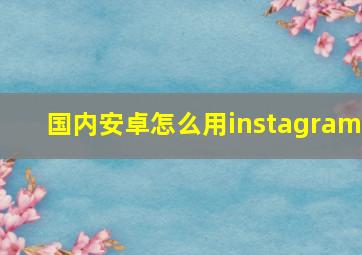 国内安卓怎么用instagram