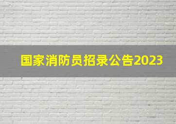 国家消防员招录公告2023