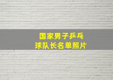 国家男子乒乓球队长名单照片