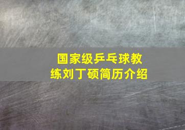 国家级乒乓球教练刘丁硕简历介绍