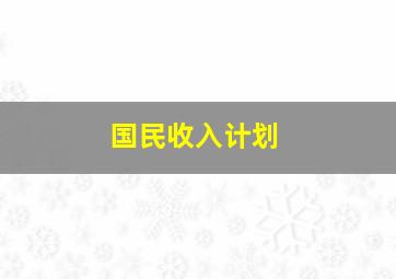 国民收入计划