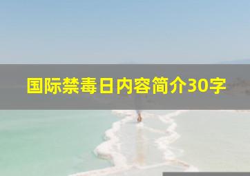 国际禁毒日内容简介30字