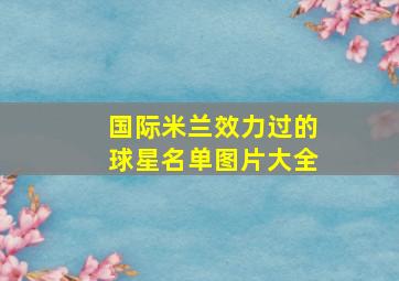 国际米兰效力过的球星名单图片大全