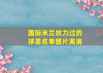 国际米兰效力过的球星名单图片高清