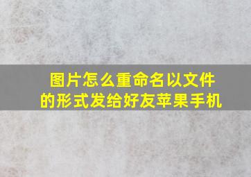 图片怎么重命名以文件的形式发给好友苹果手机