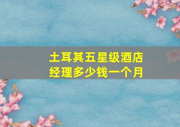 土耳其五星级酒店经理多少钱一个月