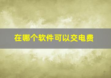 在哪个软件可以交电费