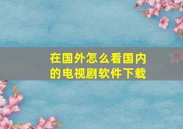 在国外怎么看国内的电视剧软件下载