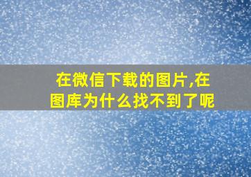 在微信下载的图片,在图库为什么找不到了呢