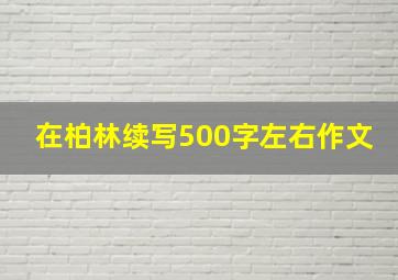 在柏林续写500字左右作文